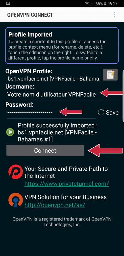 how to install openvpn access server on android